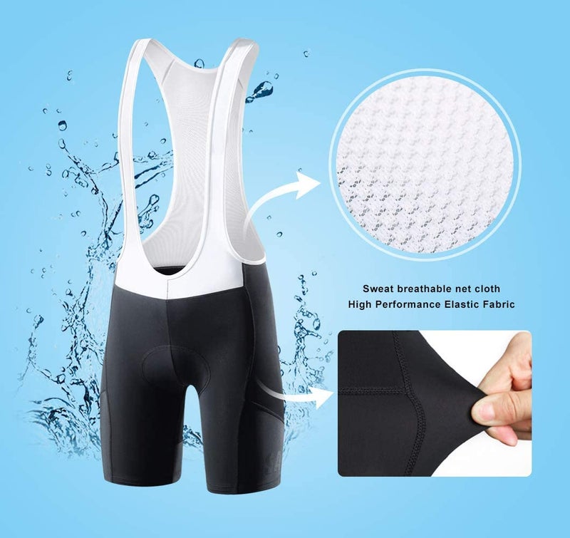 Santic Men's Cycling Bib Shorts 4D Padded Breathable Road Bike Cycling Bibs Biking Bicycle Gel Long Travel White - Image 5